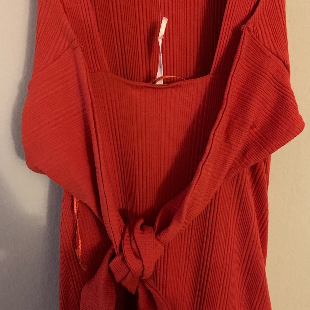 SOLD!!! NWT FREE PEOPLE RED/ORANGE DRESS - Picture 7 of 8
